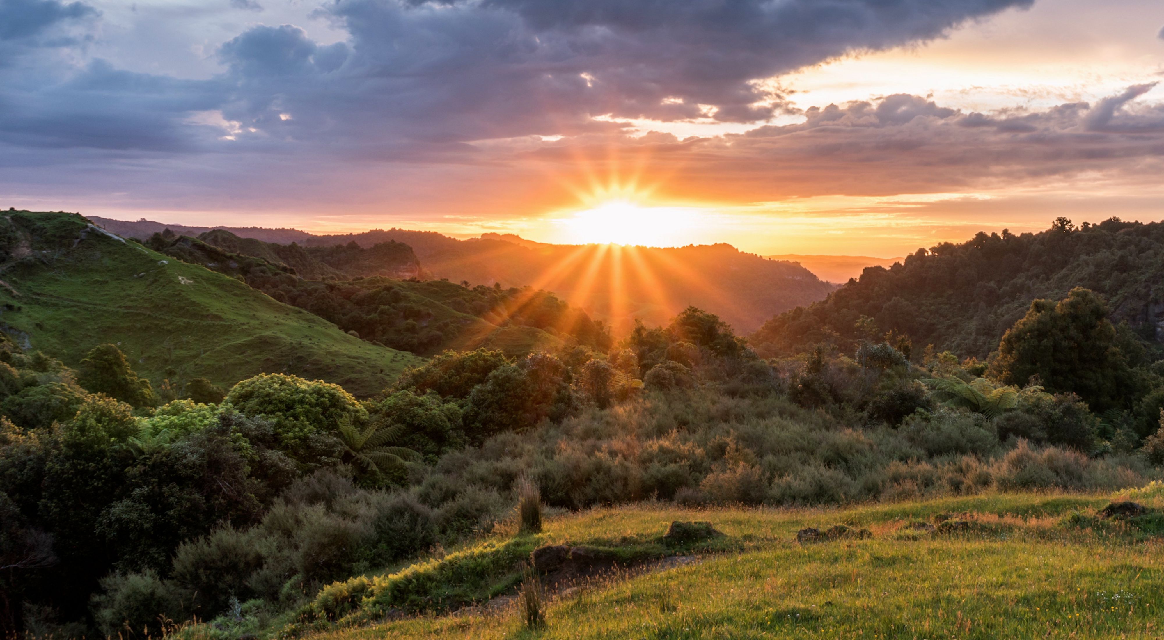 Sunset over South Island.