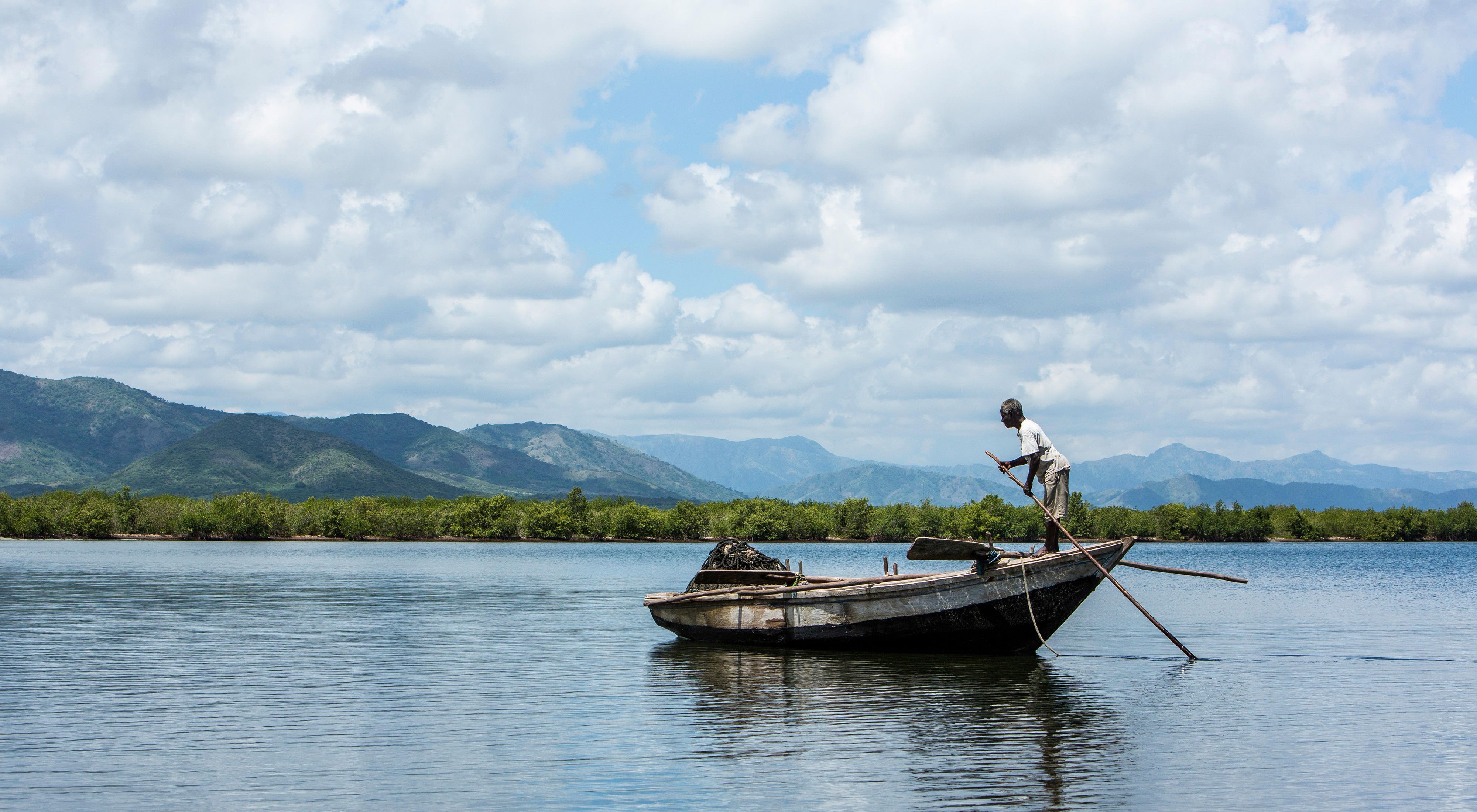 A fisher in Baie Liberte, Haiti