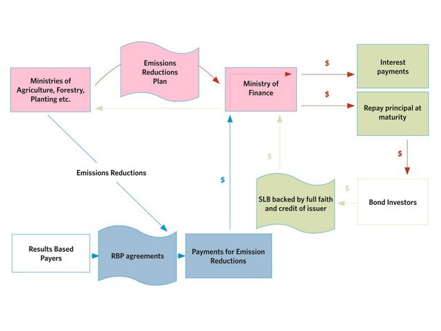 Flow chart displaying how Sustainable Land Bonds work.