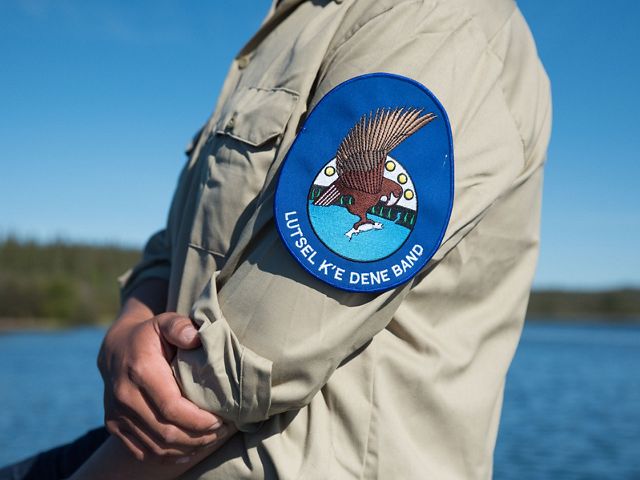 uniform and shoulder patch of a land ranger of the lutsel ke dene first nation