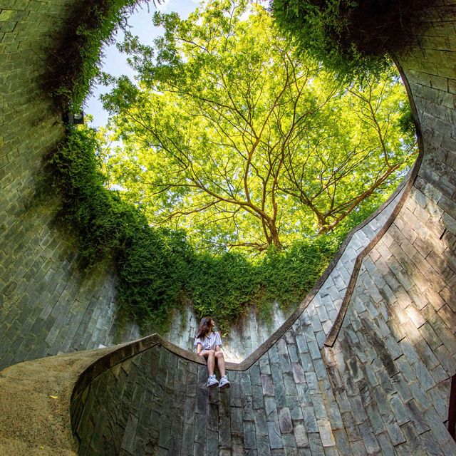 Singapore is known for its beautiful green spaces throughout the city.