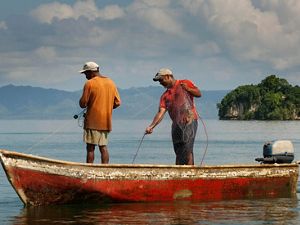 Fishers in Samaná Bay, Dominican Republic